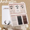 Fluffy Lash Clusters 10-22mm 80D with Bottom Lashes 5-7mm Black Lashes & Brown Lash Clusters D Curl Cluster Eyelash Extensions 296 PCS Thick Volume Individual False Eyelashes DIY At Home, by Anforlin