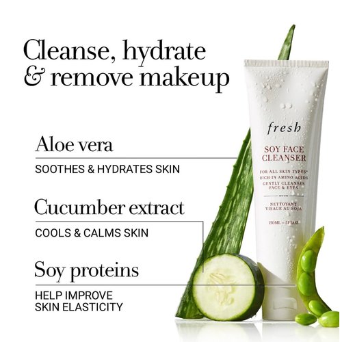 Fresh Black Tea Age Delay Eye Concentrate Cream 0.5oz / 15mL (Full Size), Fresh Soy Face Cleanser (Mini Size), Sugar Advanced Lip Mask (Mini Size)