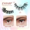 False Eyelashes 3D Faux Mink Lashes 15mm Natural Look Wispy Cat Eye Lashes 100% Handmade Soft Comfortable Strip Lashes Pack by ESHARP,5 Pairs