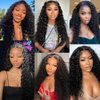 13x4 Wear and Go Glueless Wigs Human Hair Pre Plucked Pre Cut Curly, 22 Inch Deep Wave Lace Front Wigs Human Hair with Baby Hair, 180 Density HD Invisible Lace Frontal Wigs Human Hair for Women
