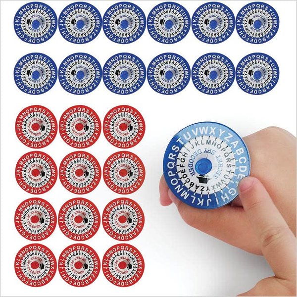 Upper Midland Products 24 Decoder Rings - Birthday Party Favors, Escape The Room Supplies, Top Secret Game, Cipher Decoder