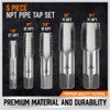 HORUSDY 5-Piece NPT Pipe Tap Set, Sizes Includes 1/8", 1/4", 3/8", 1/2" and 3/4"