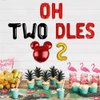 Geloar Oh Twodles Balloons Banner, Oh Twodles Birthday Party Supplies Number 2 Balloon for 2nd Second Girl Boy Minnie Mickey Mouse Birthday Party Supplies Decorations Set Of 13PCS Kit (Red)
