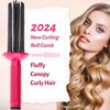 Curling Roll Comb,Curly Hair Styler Tool,Curly Hair Brush Styling Tool, Air Volume Comb, Hair Fluffy Curling Roll Comb, Lift, Direct & Add Volume To Curly Hair