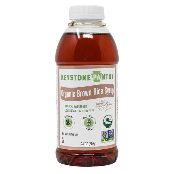 Keystone Pantry Organic Brown Rice Syrup – 23 OZ Bottle – Vegan and Gluten Free – HFC, Corn Syrup Substitute – Syrup for Baking – Great for Homemade Granola Bars – Coffee Sweetener – DE 42 – 1 BOTTLE