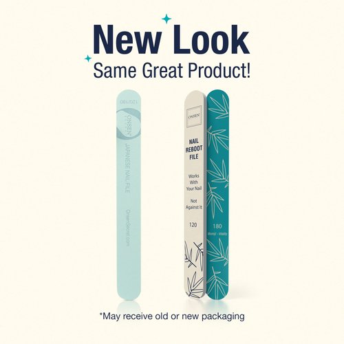 Onsen Secret Japanese Nail File - Professional 6-Pack Nail Files, Double Sided Natural & Acrylic Nail Filers - 120/180 Grit - Disposable, Salon Smooth, Travel Best Nail File for Shiny Nails