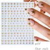 6 Sheets Star Nail Stickers 3D Glitter Shiny Gold Silver White Black Stars Nail Art Sticker Geometry Star Sticker DIY Transfer Decal Designs Nail Tips DIY Manicure Luxury Nail Art Decoration Supplies