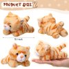 HyDren 16 Pcs Plush Animals Bulk Assorted Small Stuffed Soft Plush Cat Dog Cute Stuffed Pet Mini Fluffy Toys Gifts Plush Kitten Puppy for Classroom School Birthday Animal Party Favors(Lying Cat)