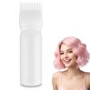 COMNICO Root Comb Applicator Bottle, 6 Ounce Plastic Squeeze Hair Dye Oil Applying Applicator Brush Cap with Graduated Scale, Portable Hair Color Dispenser (White)