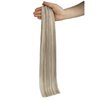Full Shine 22 Inch Human Hair Weft Sew In Hair Extensions Real Human Hair Hand Tied Hair Extensions Straight Remy Hair For Women Color Ash Blonde Highlight Bleach Blonde Bundles Human Hair 60G