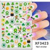 10Sheets St. Patrick's Day Nail Art Stickers Decals Green Lucky Clover 3D Self-Adhesive Exquisite St. Patrick's Day Nail Decals Nail Art Supplies Women Girls Kids Shamrock Nail Decorations