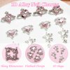 YAEISM 12PCS Nail Art Charms Crystal Heart Nail Charms Pink Shiny Planet Charms 3D Alloy Star Nail Charm Shiny Flatback Diamond Nail Gems Rhinestones for Nail Art and DIY Crafts Jewelry Decoration