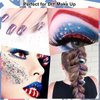 Drawdart USA Flag Pride Body Glitter,4th of July Hair Glitter Gel,Festival Rave Glitter Face Makeup,Sparkling Chunky Body Glitters,Independence Day Patriotic Accessories,50ml