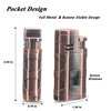 Torch Lighter Triple Jet Flame Refillable Butane Cigar Lighter Windproof Lighter with Cigar Punch Rest Holder - Butane Not Included (Red Copper)
