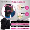 Physix Knee Brace with Side Stabilizers & Adjustable Straps - Knee Brace for Meniscus Tear, Knee Wraps for Pain, ACL, MCL, OA, Running, Workouts - Open Patella Knee Braces for Men & Women (S, Pink)