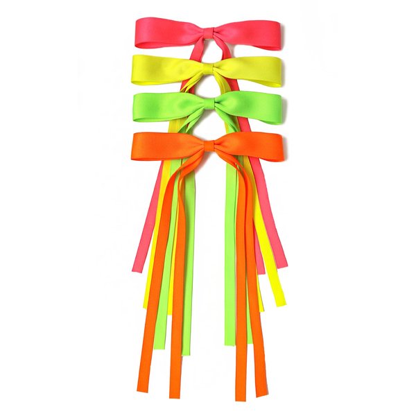 LFOUVRE Hair Bows for Women, Hair Ribbons for Women,Tassel Ribbon for Hair, Bow Clips with Long Tail, Girl Bows for Hair, Bow Hair Clips Bowknot Barrettes, Hair Bow Clips Hair Accessories