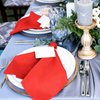 ANECO 12 Pieces Satin Napkins Soft Dinner Napkins Square Table Napkins 17 x 17 Inches for Restaurant Weddings Party Dinner Decoration (Red)