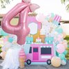 40 Inch Pink Number 2 Balloon & Mini Bow Balloon for Girl Birthday Party Decorations, 2nd Birthday Party Decorations Pink Theme Party Balloons Decorations Supplies