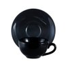 Amsterdam Black Ceramic Teacup with Saucer - 6 oz, Modern, Reusable