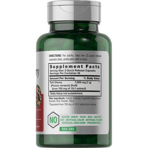 Horbaach Tart Cherry Extract 7000mg | 90 Capsules | Traditional Herb Supplement | Non-GMO and Gluten Free Formula