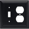 Franklin Brass Architectural Single Toggle Switch/Duplex Outlet Wall Plate / Switch Plate / Cover, Flat Black, Packaging May Vary