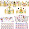 ZYNERY 47 PCS Paper Crown Golden Party Hats with Pieces Gem Stickers Jewels Stickers Rhinestone Numbers Crafts, Crown Party Making Kit and Crystal Stickers Self,DIY Crown Supplies for Kids Adults