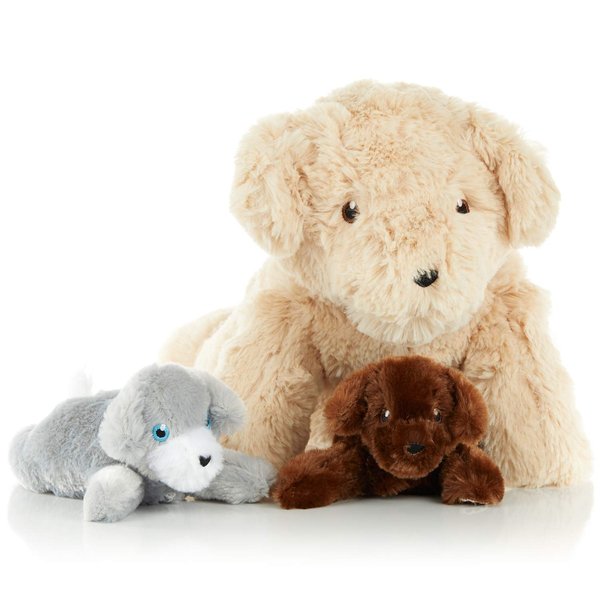 FIND-ME FRIENDS 3 Piece Talking Dog Stuffed Animal with Babies, Surprise Hide and Seek Toy, Fluffy Stuffed Animals Set for Preschool and Children Ages 2 and Up