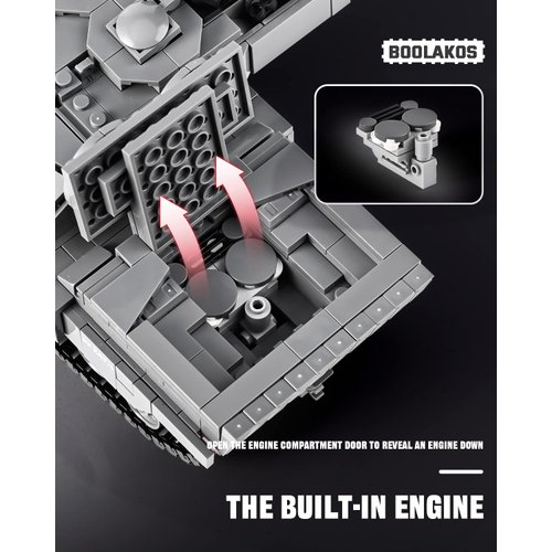 BOOLAKOS Leopard 2A7+ Tank Building Block, Military Army WW2 Tank Model Kit, Construction Set Gift Giving Toys for Teens and Adult (898 PCS)
