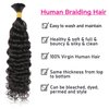 Water Wave Braiding Hair 16inch 100g With 2Bundles fo Braiding Micro Human Braiding Hair 100% Unprocessed Brazilian Virgin Human Hair Extensions(16inch,Natural Black)