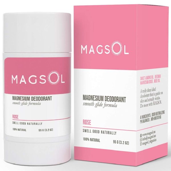 MAGSOL Organics Natural Deodorant for Women - Aluminum Free Deodorant for Women, Rose, 3.2 oz