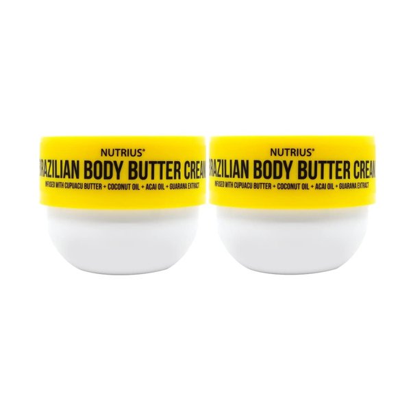 Nutrius | Brazilian Body Butter Cream 2-Pack | Smooth, Fast-Absorbing, Non-Greasy | Infused With Cupuacu Butter