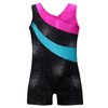 DAXIANG Christmas Gifts for Girls Leotard for Girls Gymnastics Outfit Black Shorts Dance Leotard Hot Blue Pink Stars 7-8Y