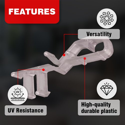 Amazing Drapery Hardware 2" Clear Hidden Valance Clips - Durable Plastic Brackets for Blinds and Window Shades, 10-Pack