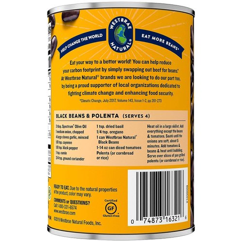 Westbrae Natural Organic Black Beans, 15 Ounce