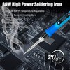 Soldering Iron Kit, 80W 110V LCD Digital Soldering Welding Iron Kit with Ceramic Heater, Portable Soldering Kit with 5pcs Tips, Stand, Solder Tube, Sponge, Solder Paste,for Metal,Electric, DIY