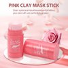 2 PCS Rose Clay Stick Mask for Face, Pore Mask,Blackhead Remover with Kaolin Clay & Rose Extract ,Poreless Deep Cleanse Mask Stick for Purifying,Moisturizing,Oil Control Reduce for Women and Men
