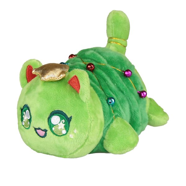 Womise Jingle Bell Deer Mee-Meow Cat Stuffed Animal Plush, Cat Food Plushies Cat, Cute Anime Cartoon Cat Stuffed Animal Figure Toy Plush Pillow Gift for Kids and Festival Gift