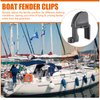 8 Pcs Boat Fender Clips Adjustable Pontoon Boat Square Rail Fender Cleats Rail Fender Cleats Quick Adjust Boat Fender Clips Hanger Holders for Pontoon Bumpers Boat Accessories for Bumpers, Grey