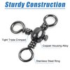 AGOOL 3 Way Swivels Fishing Tackle, 50/100pcs Crossline Barrel Swivel 3 Way Rigs T-Shape Three Way Swivels Fishing Tackle Connector for Catfish Rig Surf Fishing Rig