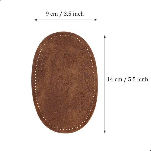 ZUPAYIPA 2Pcs Sew-On Fabric Oval Elbow Knee Patches Sweater Trousers Repair Patches Craft Supply Sewing Appliques (Pu Leather，Coffee)