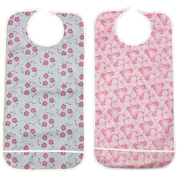 Personal Touch Ladies Adult Bib with Crumb Catcher Velcro Closure Size 18x36 (Pack of 2)