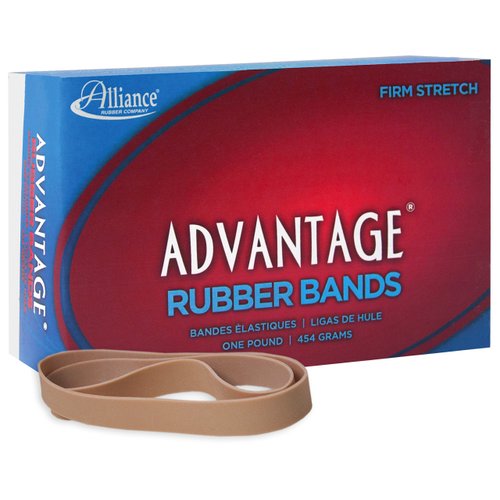 Alliance Rubber 27055 Advantage Rubber Bands Size #105, 1 lb Box Contains Approx. 60 Bands (5" x 5/8", Natural Crepe) Beige
