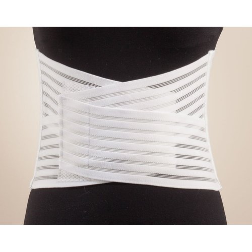 Breathable Back Support Belt, Adjustable Back Brace, White, Small