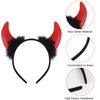 LIYDE Devil Horns Headband, Glitter Devil Ears Headband Devil Costume Accessory Halloween Cosplay Outfit Accessories Party Supplies (Red)