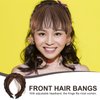 OSALADI Bang Hair Bands Synthetic Headband Wig with Bangs Front Hair Bangs Headband Braided Hair Hoop for Women, front hair extensions Light front hair bangs Brown headband bangs
