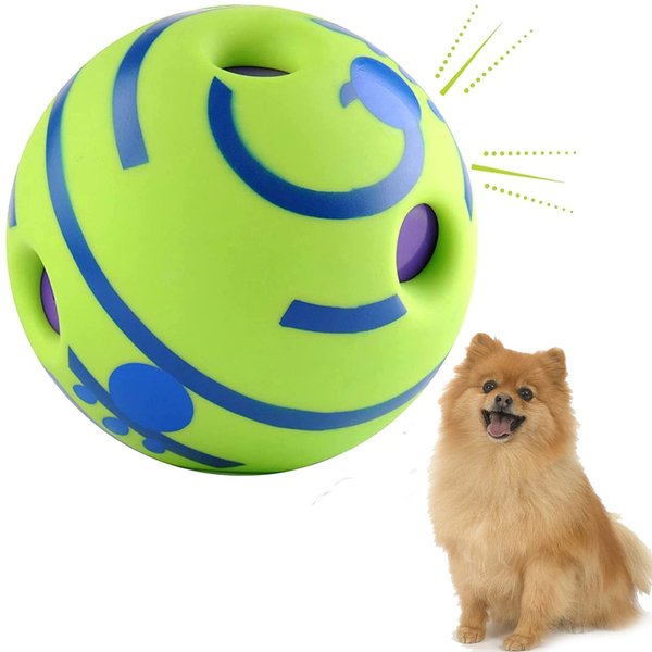 Giggle Ball, Interactive Dog Toys, Fun Giggle Sounds When Rolled or Shaken, Puppy Small Medium Dogs Favorite Pets Toys Gift (Small, Green)