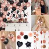 Birthday Decorations Rose Gold Black, ‎KISPATTI 51 Pieces Rose Gold Black Birthday kit with Happy birthday Foil Confetti Balloons, Birthday Party Decorations Supplies for Women Girls 21 30 40 50 70 th