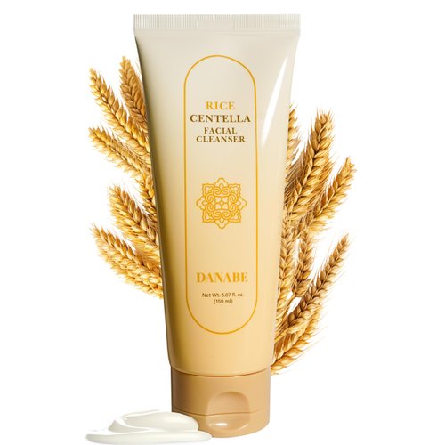 DANABE [K-Beauty] Rice Centella Facial Cleanser - Pore Deep Cleansing Foam, Face Wash for All Skin Types w/Centella Asiatica, Rice & Tea Tree | Gentle & Hydrating Cleanser for Women & Men 5.07 fl oz