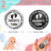 Hicarer 2 Pieces Fun New Parents Decision Coin Double Sided Decision Making Coin New Baby Pregnancy Gift for First Time Mommy Daddy Push Present for Christmas Thanksgiving Sliver and Black