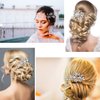 44 Pieces Wedding Hair Comb Faux Pearl Crystal Bride Hair Accessories Hair Side Comb Clips U-shaped Flower Rhinestone Pearl Hair Clips for Bride Bridesmaid (Classic Style)